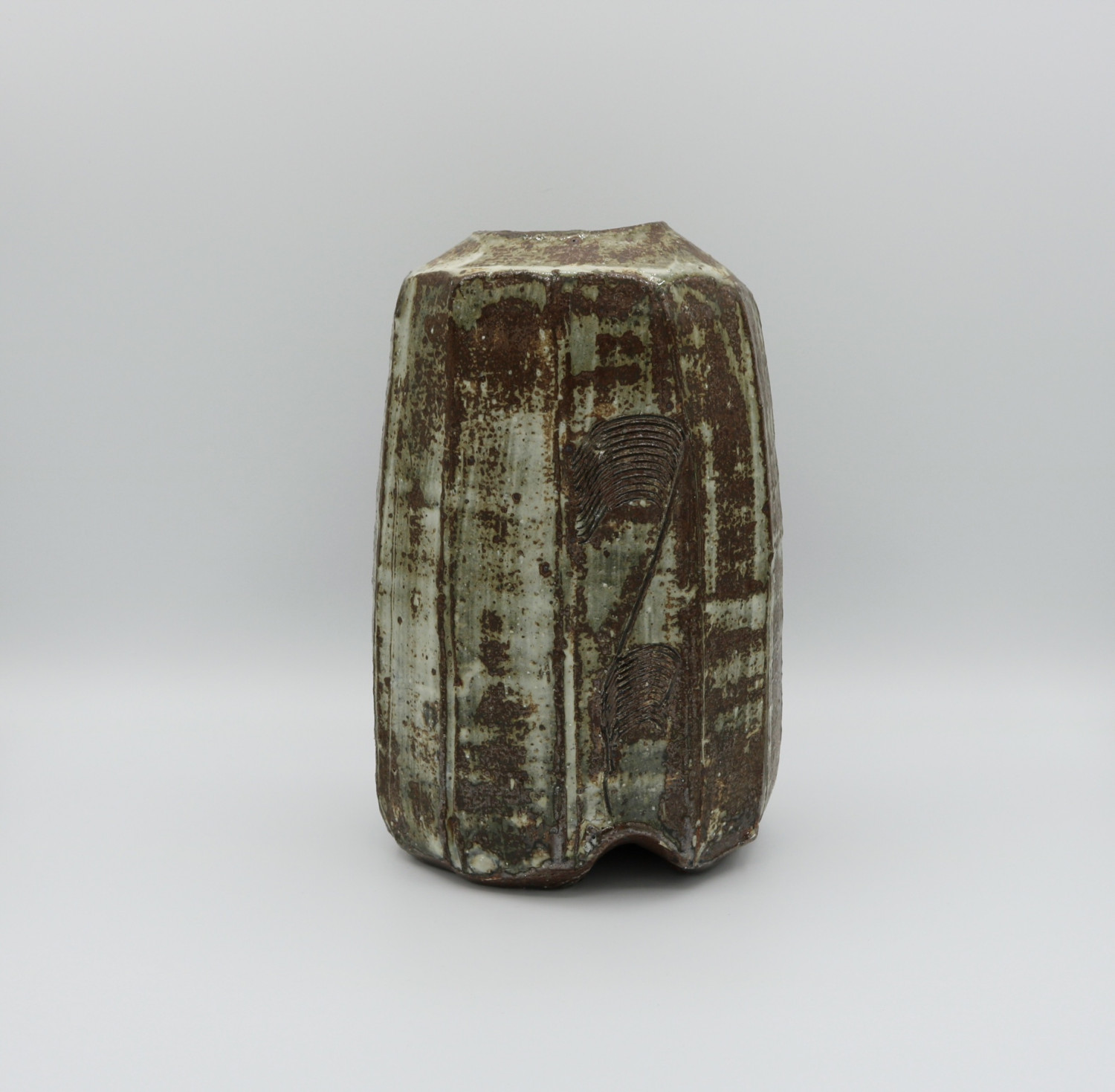 An Oval Faceted Vase